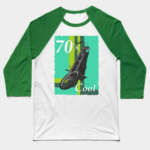 Seventies cool Baseball T-Shirt by motomessage